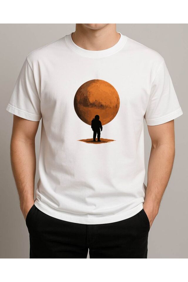 Tişört Unisex (Mars) Erkek Beyaz - XL