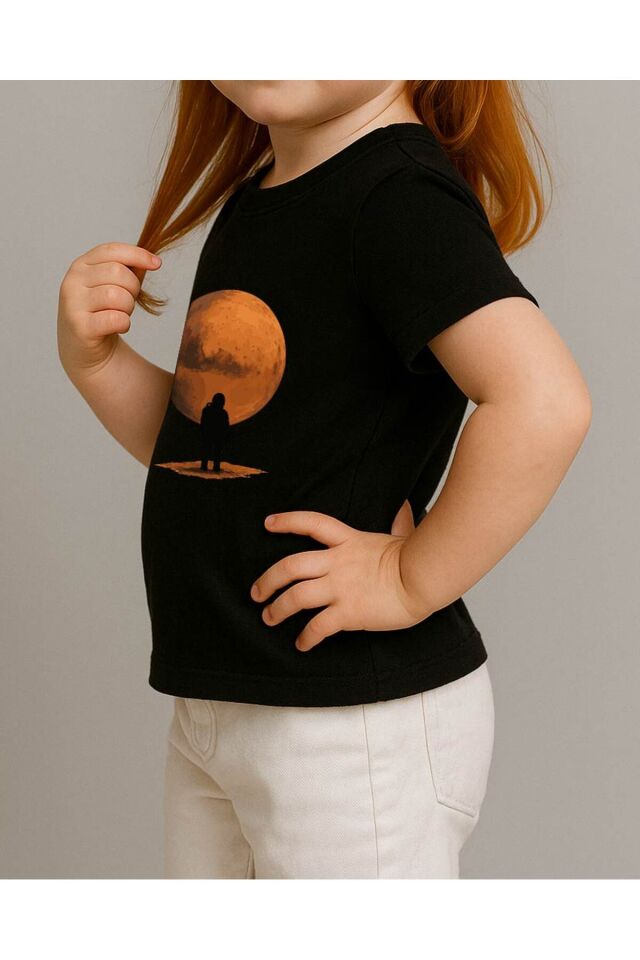 Tişört Unisex Çocuk (Mars) Kiz Si̇yah - 10-11 Yaş