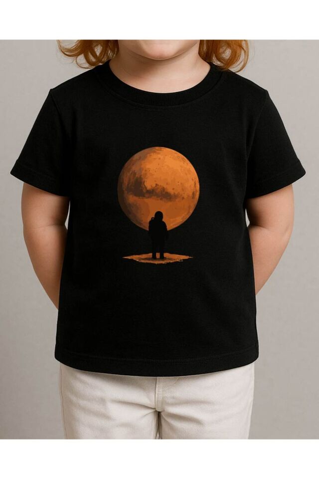Tişört Unisex Çocuk (Mars) Kiz Si̇yah - 4-5 Yaş