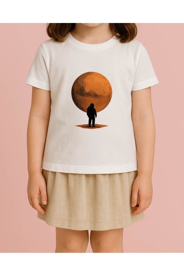 Tişört Unisex Çocuk (Mars) Kiz Beyaz - 4-5 Yaş