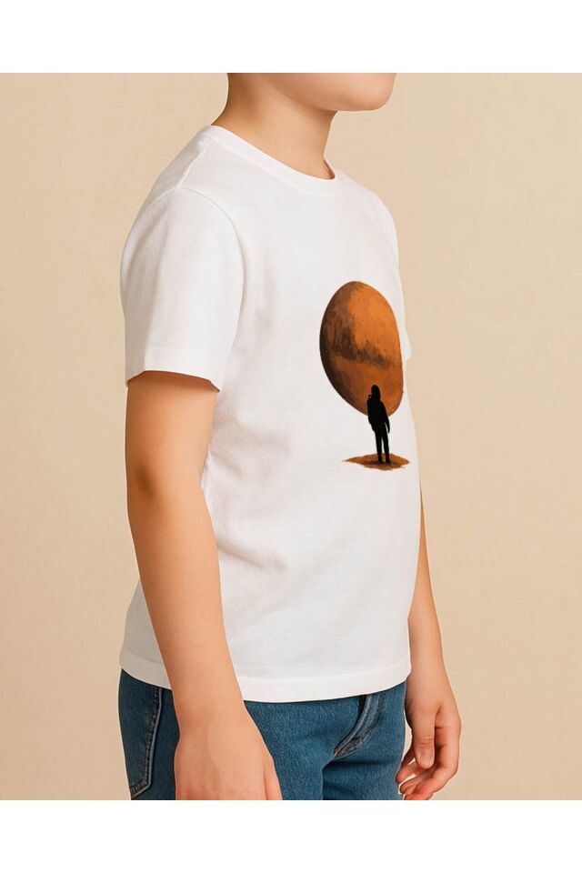 Tişört Unisex Çocuk (Mars) Erkek Beyaz - 10-11 Yaş