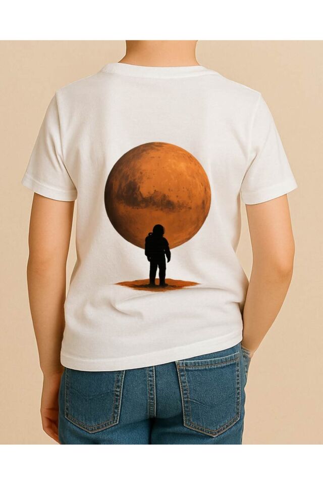 Tişört Unisex Çocuk (Mars) Erkek Beyaz - 10-11 Yaş