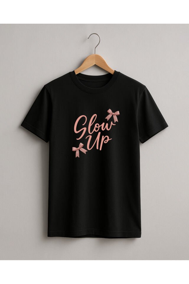 Tişört Unisex (Pembe Kurdele) Kadin Si̇yah - XL