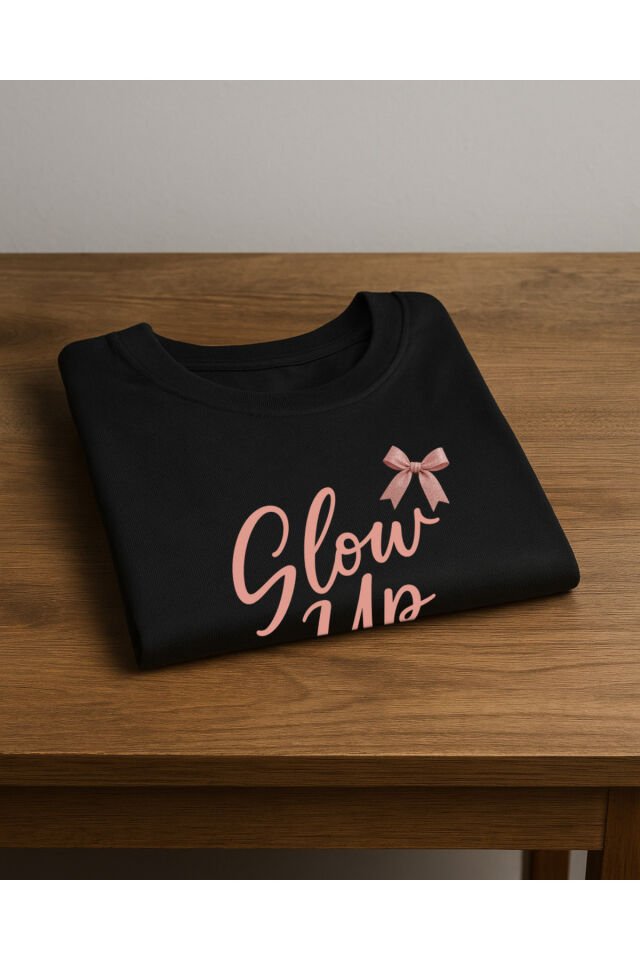 Tişört Unisex (Pembe Kurdele) Kadin Si̇yah - XL