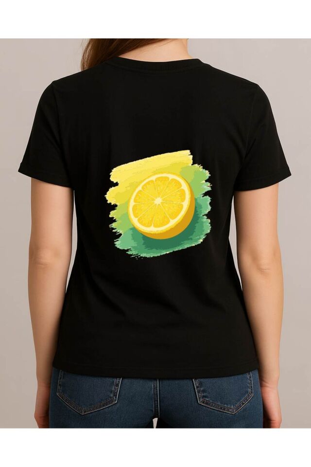 Tişört Unisex (Limon) Siyah - S