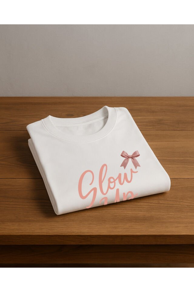 Tişört Unisex (Pembe Kurdele) Kadin Beyaz - L
