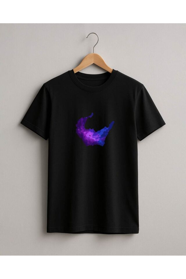 Tişört Unisex Çocuk (Mor Galaksi) Kiz Si̇yah - 4-5 Yaş