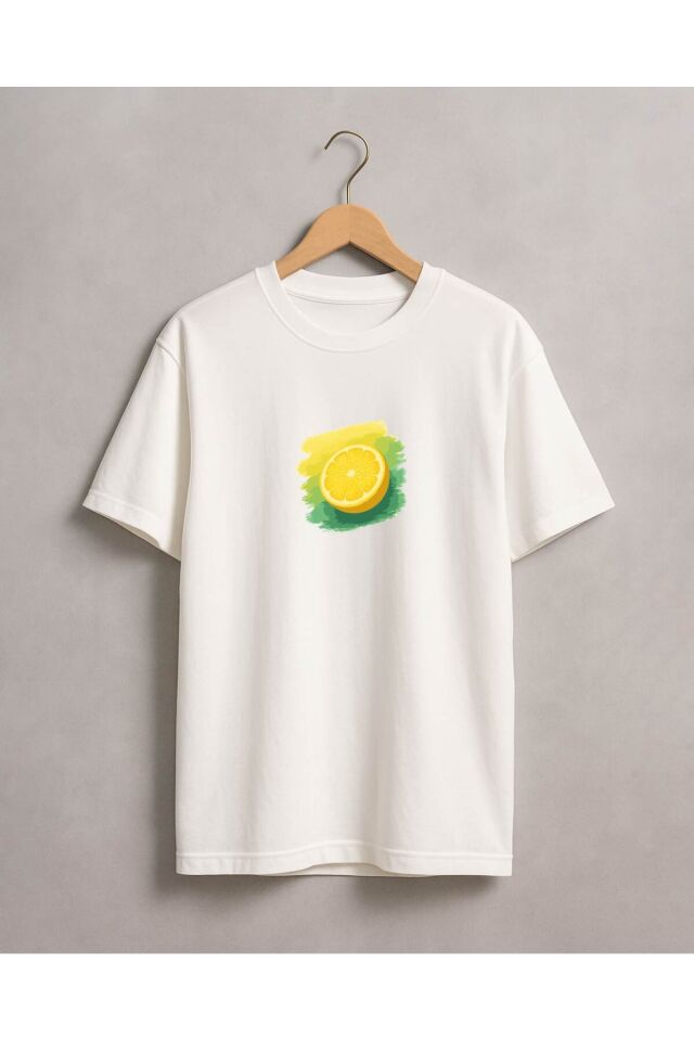 Tişört Unisex (Limon) Beyaz - M