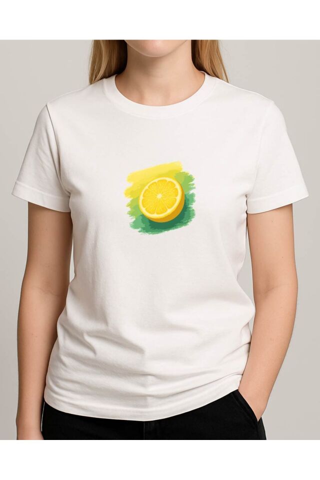 Tişört Unisex (Limon) Beyaz - M