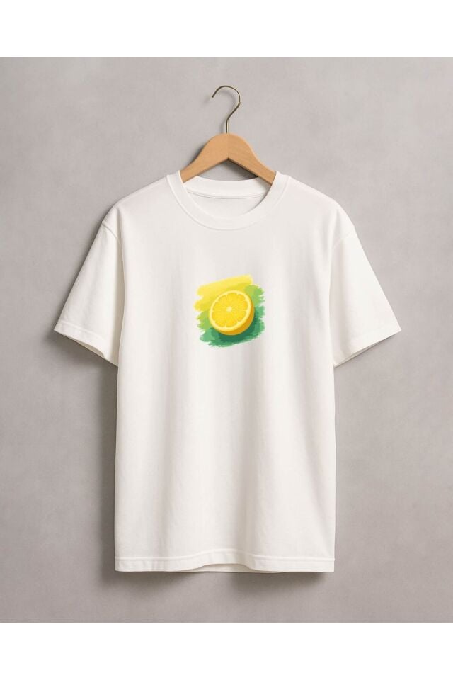 Tişört Unisex (Limon) Beyaz - L