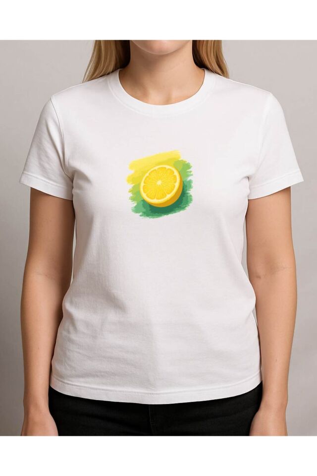 Tişört Unisex (Limon) Beyaz - 2XL
