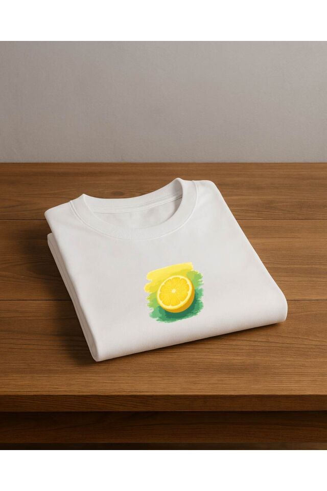 Tişört Unisex (Limon) Beyaz - 2XL