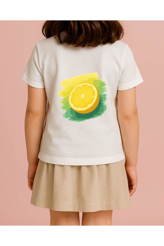 Tişört Unisex Çocuk (Limon) Beyaz - 10-11 Yaş