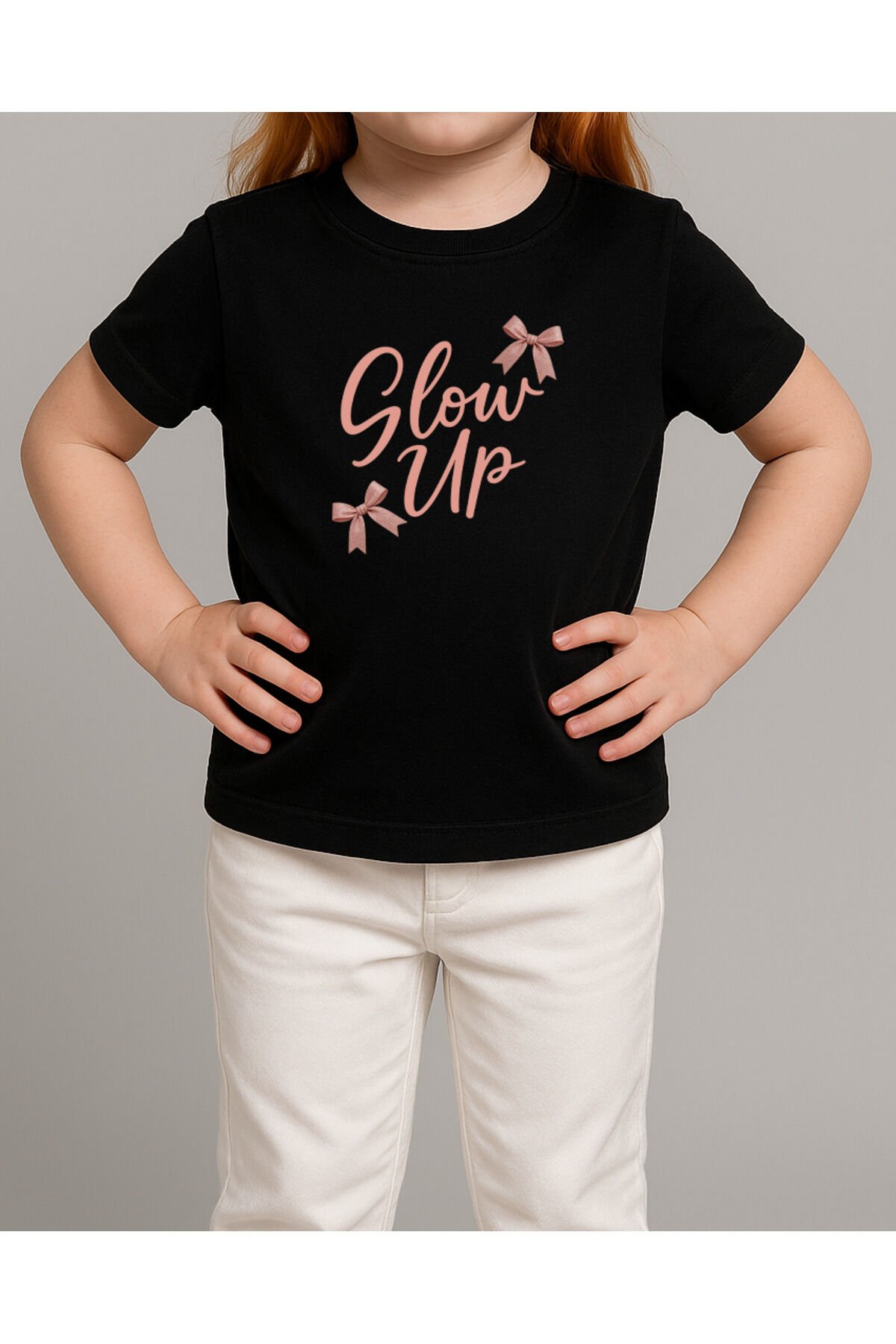 Tişört Unisex Çocuk (Pembe Kurdele) Kiz Si̇yah - 4-5 Yaş