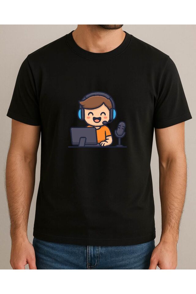 Tişört Unisex (Müşteri Temsilcisi) Erkek Si̇yah - 2XL