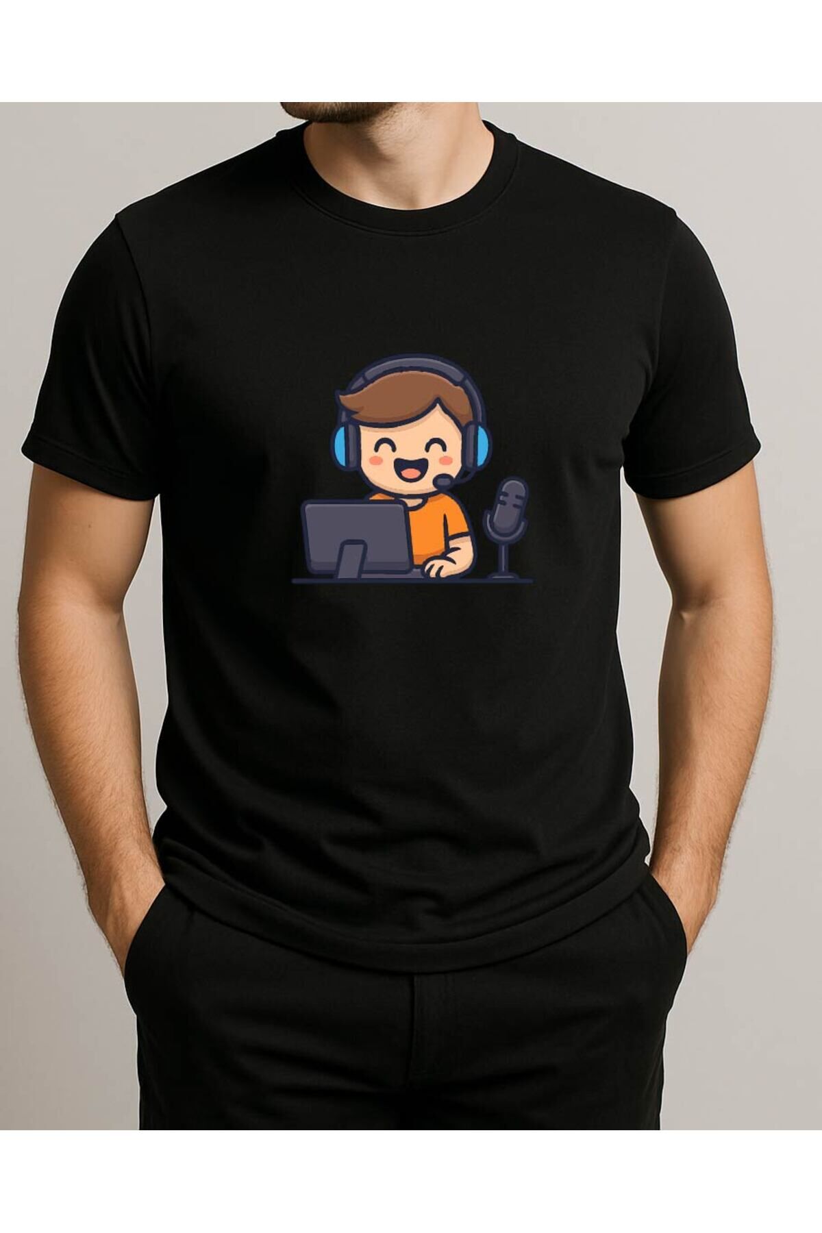 Tişört Unisex (Müşteri Temsilcisi) Erkek Si̇yah - 2XL