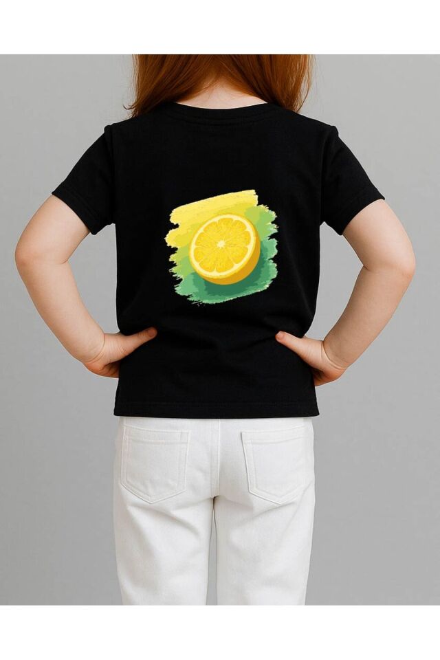 Tişört Unisex Çocuk (Limon) Siyah - 10-11 Yaş