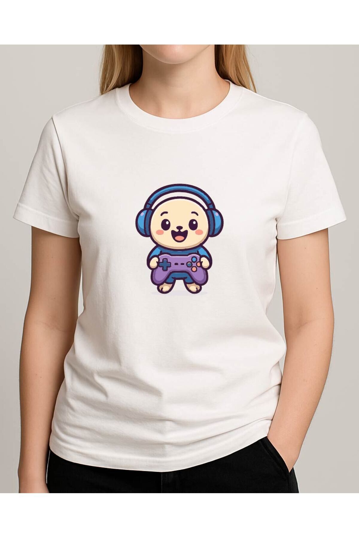 Tişört Unisex (Oyun Kolu) Kadin Beyaz - XL