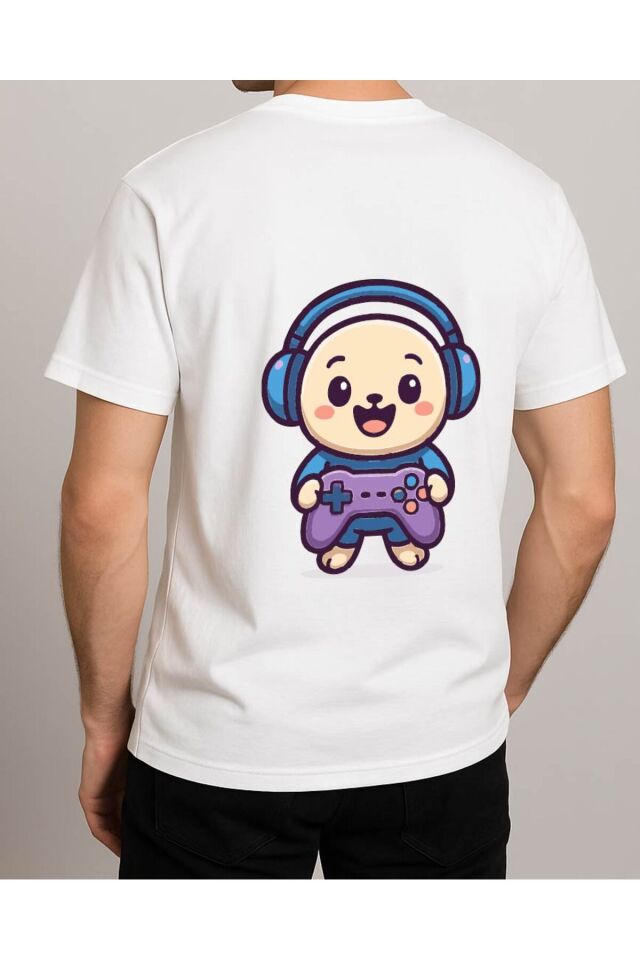 Tişört Unisex (Oyun Kolu) Erkek Beyaz - 2XL