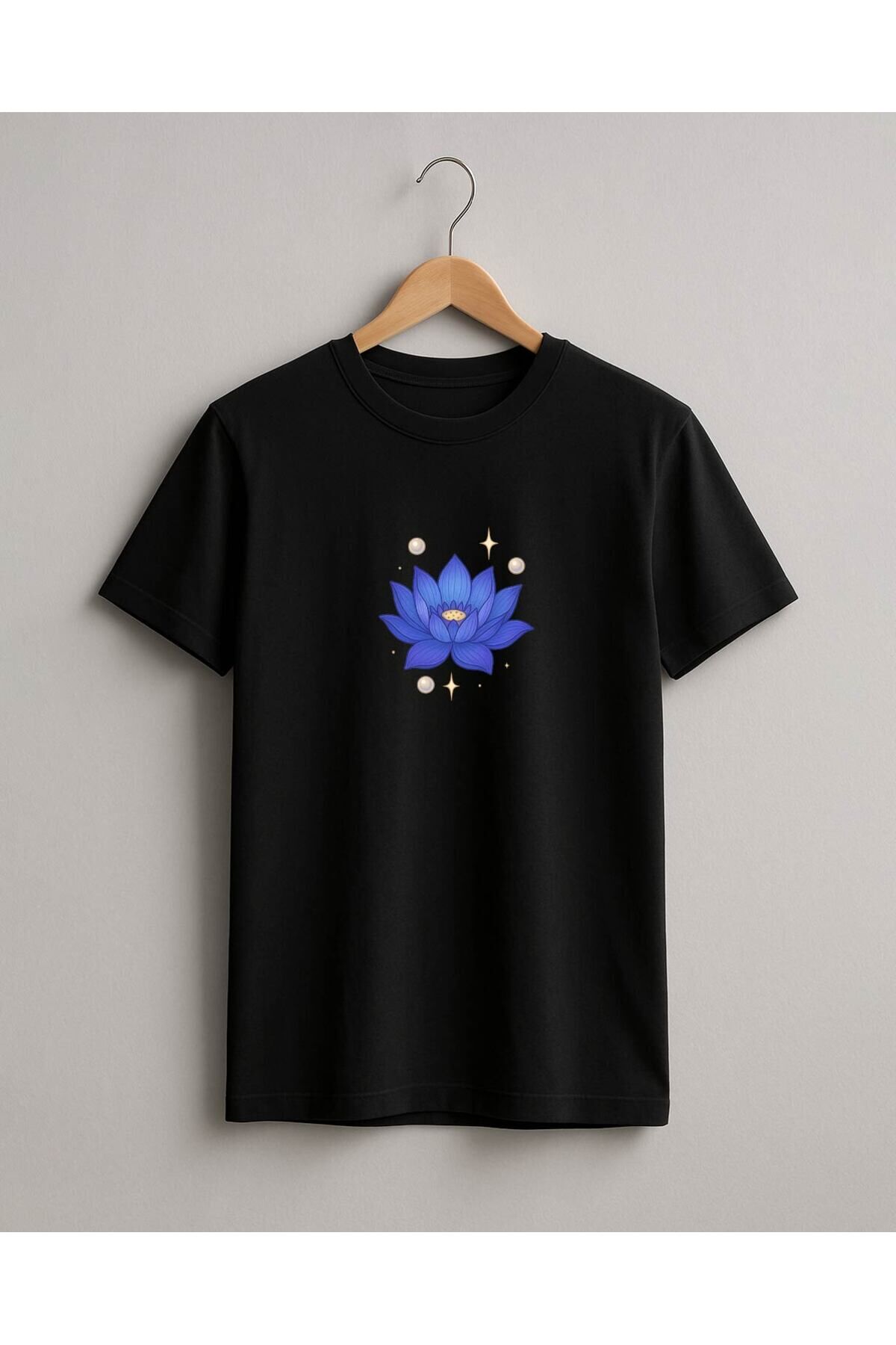 Tişört Unisex Çocuk (Lotus Çiçeği) Siyah - 4-5 Yaş