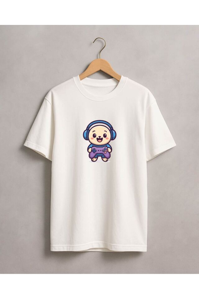 Tişört Unisex (Oyun Kolu) Erkek Beyaz - S