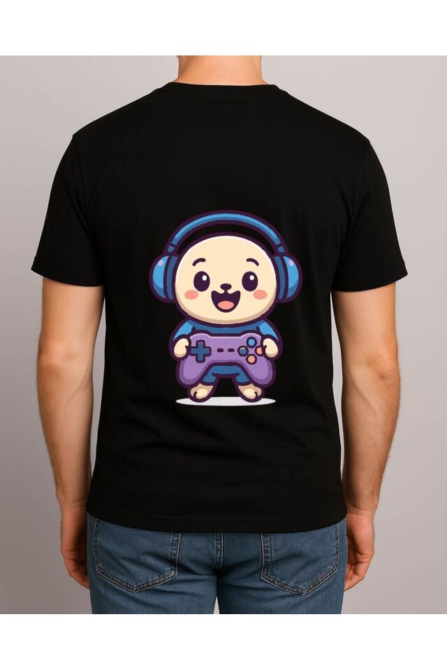 Tişört Unisex (Oyun Kolu) Erkek Si̇yah - S