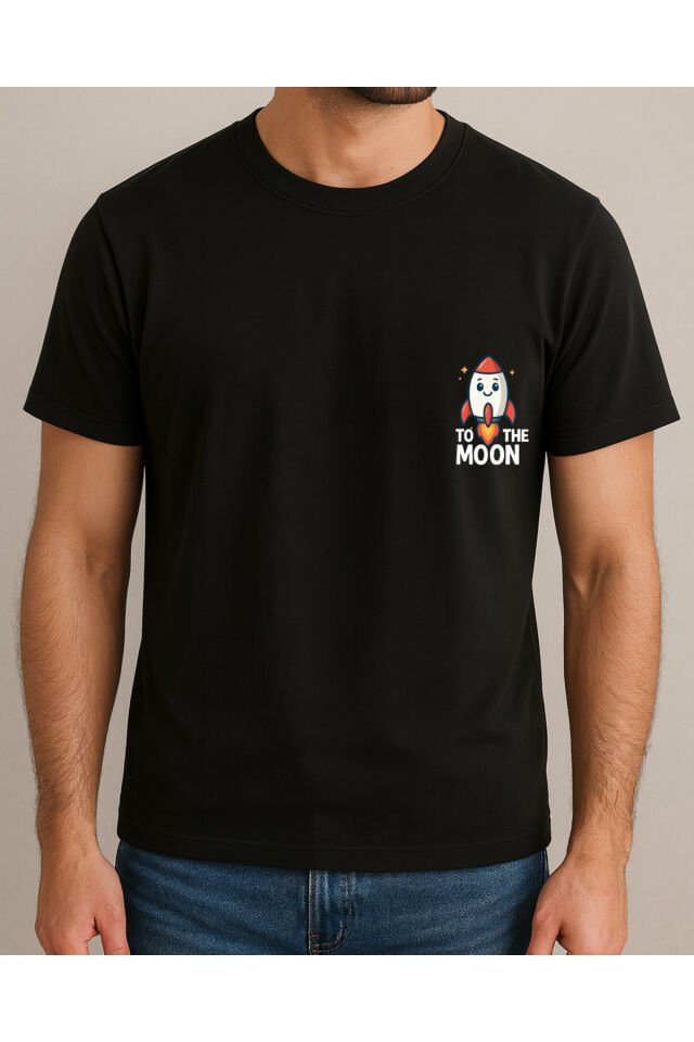 Tişört Unisex (Roket) Erkek Si̇yah - XL