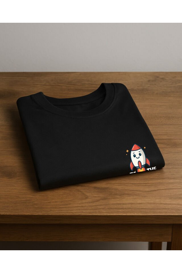 Tişört Unisex (Roket) Erkek Si̇yah - L