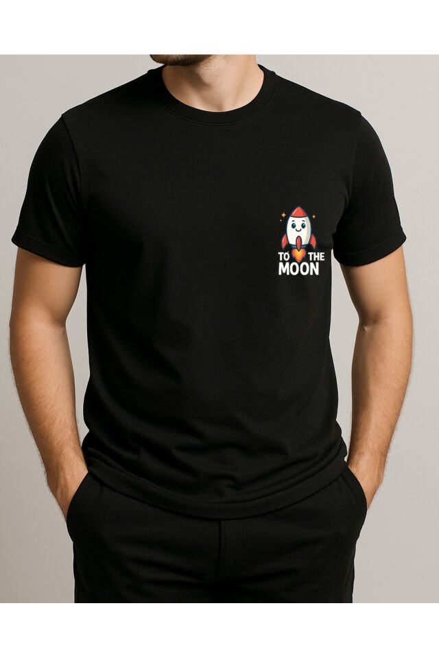 Tişört Unisex (Roket) Erkek Si̇yah - L