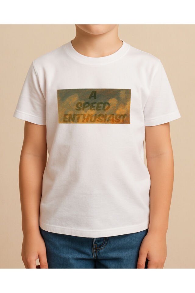 Tişört Unisex Çocuk (Araba1) Beyaz - L
