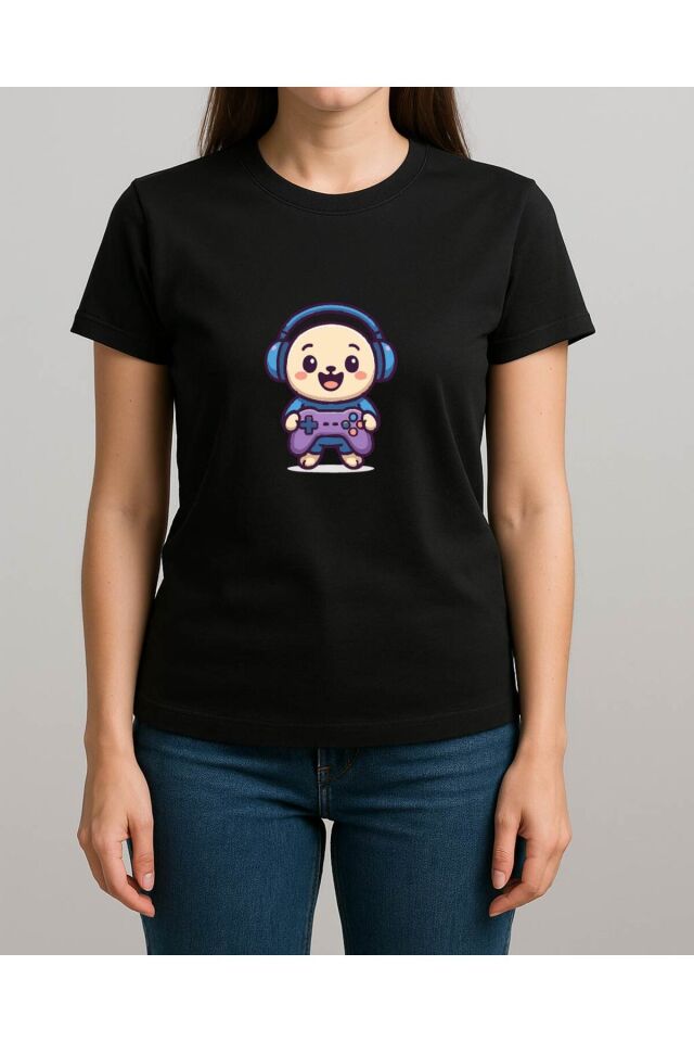 Tişört Unisex (Oyun Kolu) Kadin Si̇yah - XL