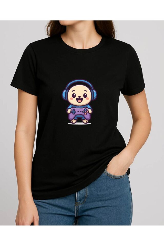 Tişört Unisex (Oyun Kolu) Kadin Si̇yah - XL