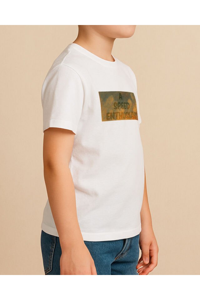 Tişört Unisex Çocuk (Araba1) Beyaz - M
