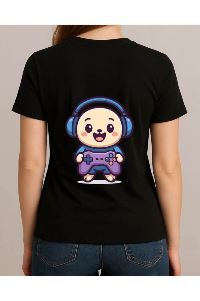 Tişört Unisex (Oyun Kolu) Kadin Si̇yah - 4-5 Yaş