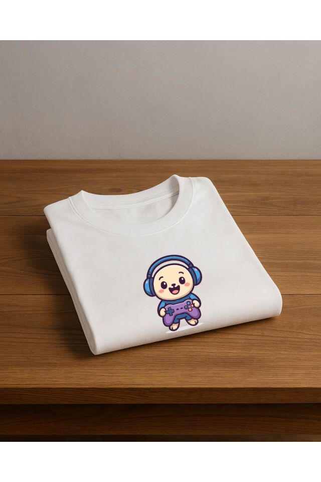 Tişört Unisex Çocuk (Oyun Kolu) Erkek Beyaz - 10-11 Yaş