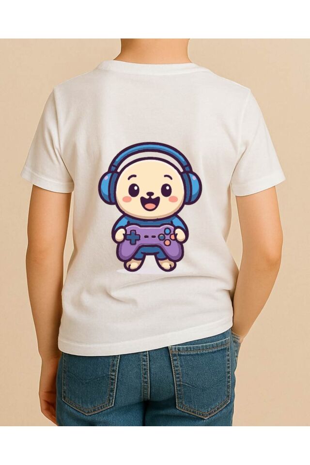 Tişört Unisex Çocuk (Oyun Kolu) Erkek Beyaz - 10-11 Yaş