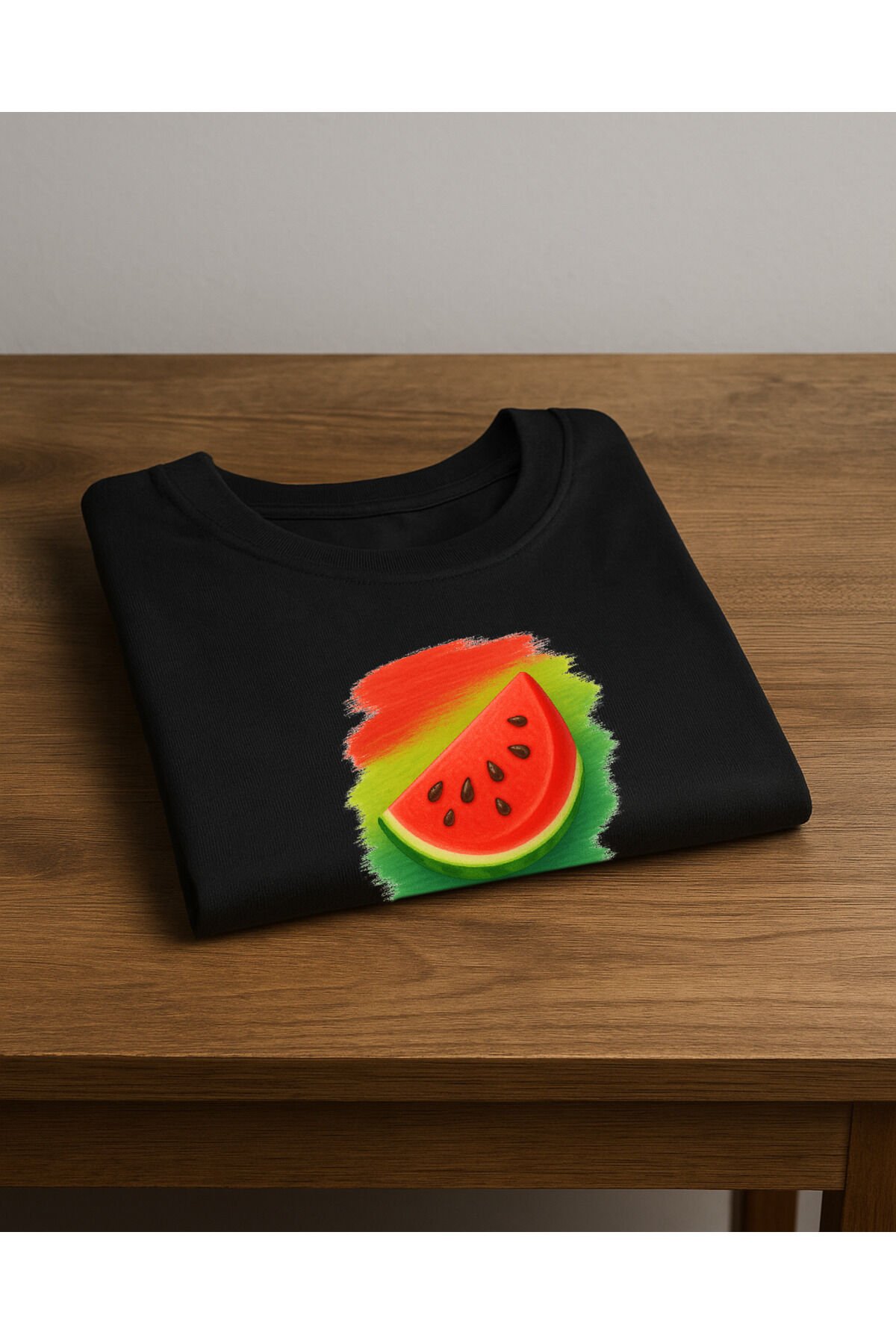 Tişört Unisex (Karpuz) Siyah - M
