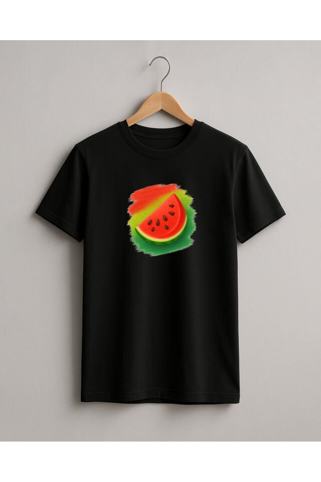 Tişört Unisex (Karpuz) Siyah - S