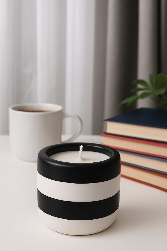 DEKORATİF MUM ÇİZGİLİ