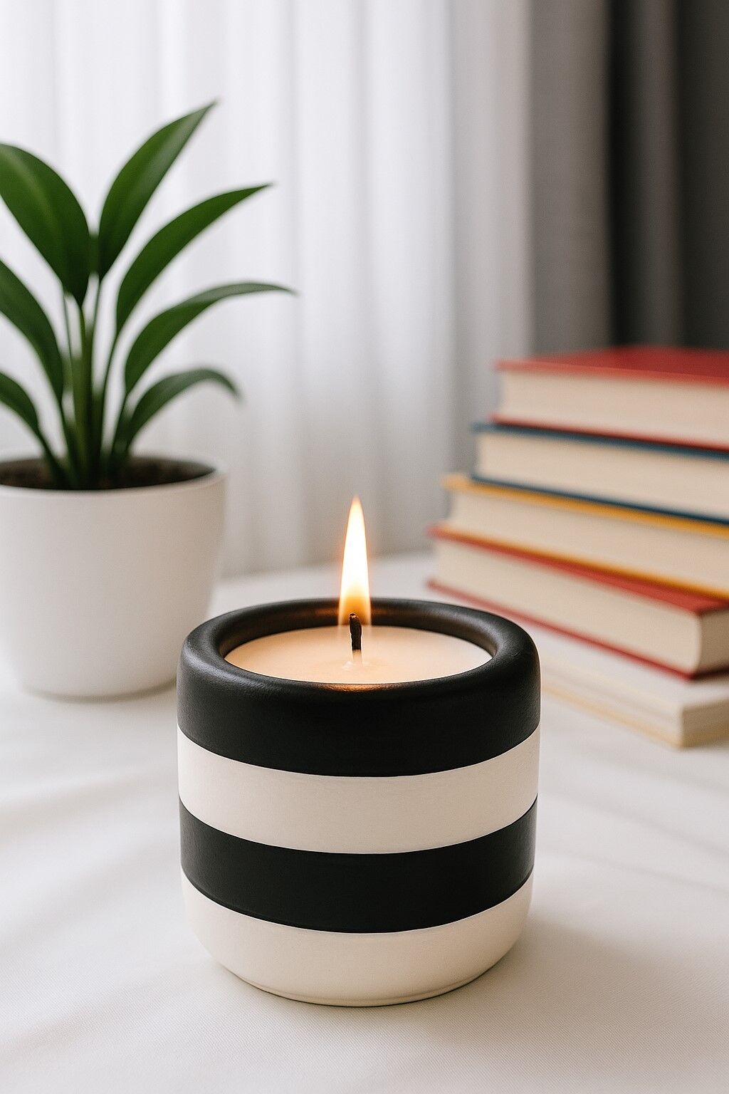 DEKORATİF MUM ÇİZGİLİ