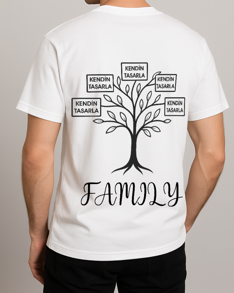 Kendin Tasarla Tişört Erkek-Aile Ağacı