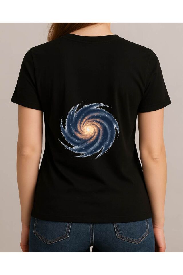 Tişört Unisex (Samanyolu) Kadin Si̇yah - 10-11 Yaş