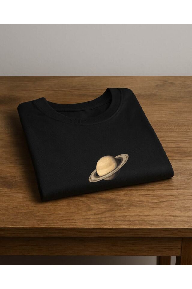 Tişört Unisex (Satürn) Erkek Si̇yah - 2XL