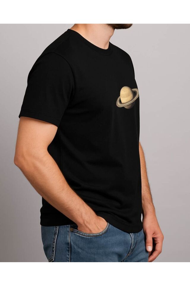 Tişört Unisex (Satürn) Erkek Si̇yah - 2XL