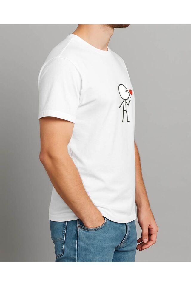 Tişört Unisex (Öpücük Atan Çift) Erkek - L