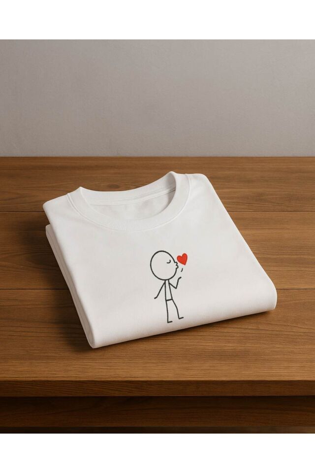 Tişört Unisex (Öpücük Atan Çift) Erkek - L