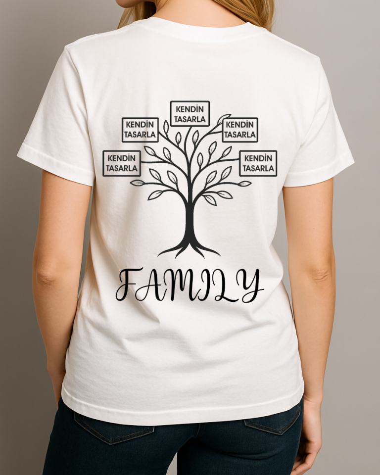 Kendin Tasarla Tişört Kadın-Aile Ağacı