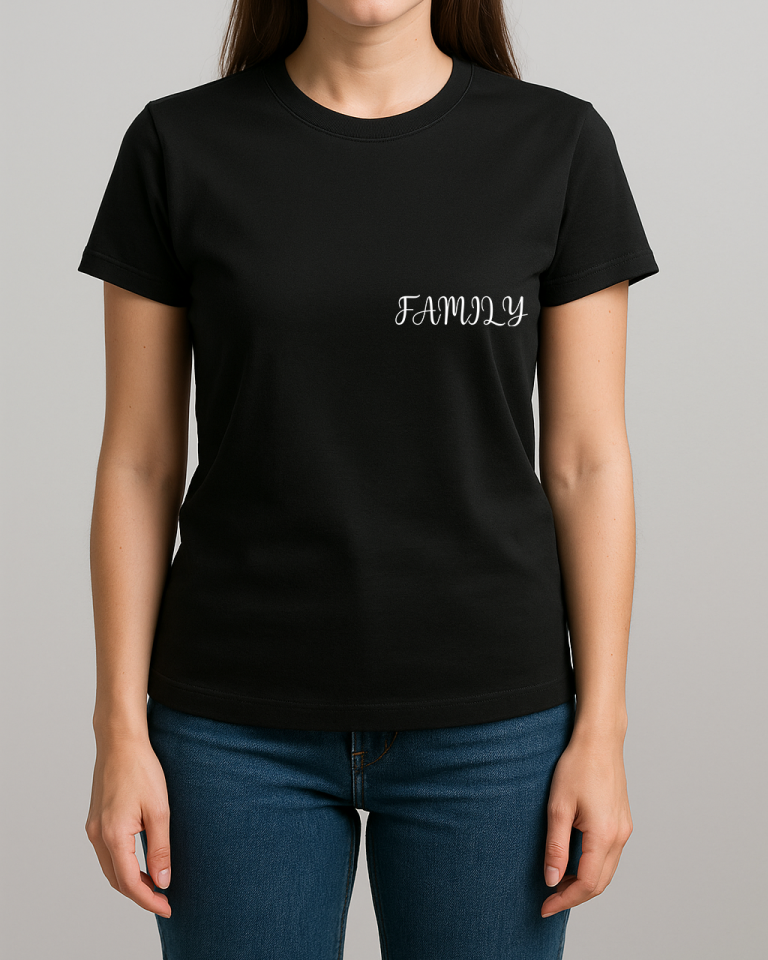 Kendin Tasarla Tişört Kadın-Aile Ağacı Siyah - 2XL