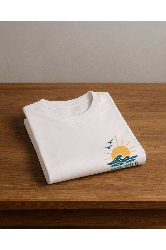 Tişört Unisex (Stay Wild) Kadin Beyaz - XL