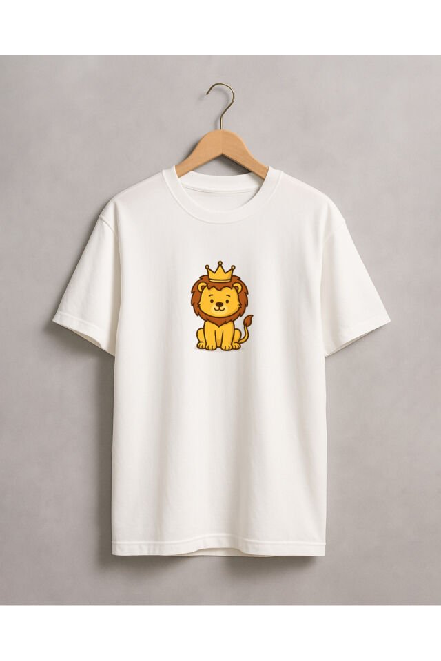 Tişört Unisex Çocuk (Aslan) Kiz Beyaz - 4-5 Yaş